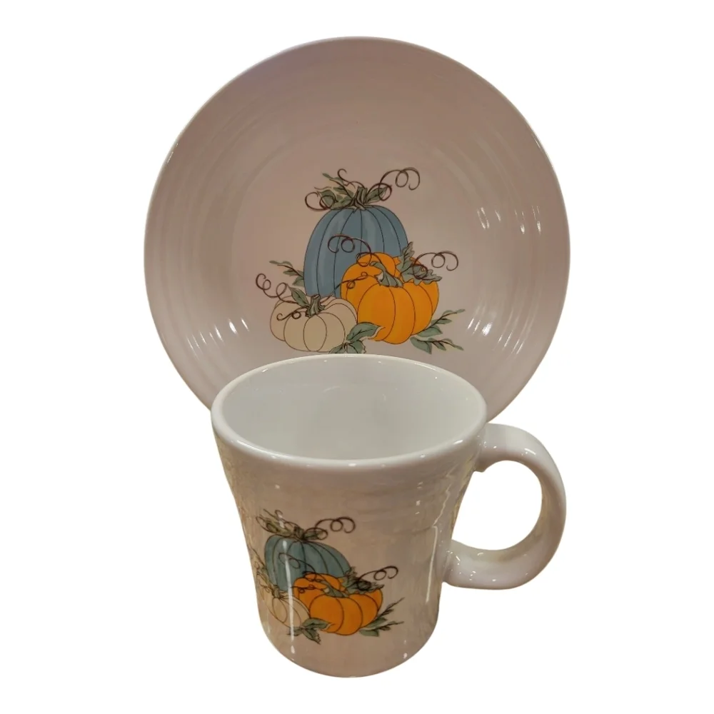 Fiesta Pumpkin Trio Tapered Mug and  Lumcheon Plate Set